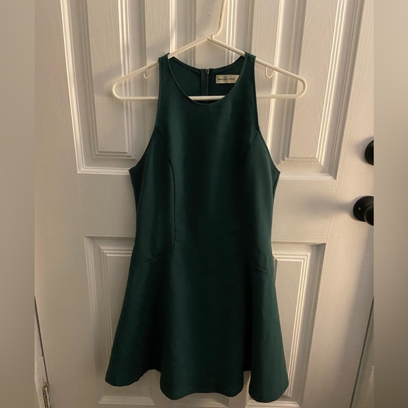 Short Green Dress with High Neck- A&F- Size S - Picture 3 of 5